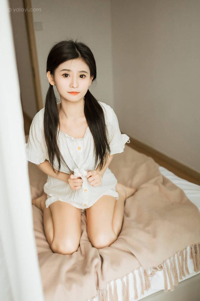 图片[2]-米白睡衣双马尾少女，软萌又治愈。-桃雾阁