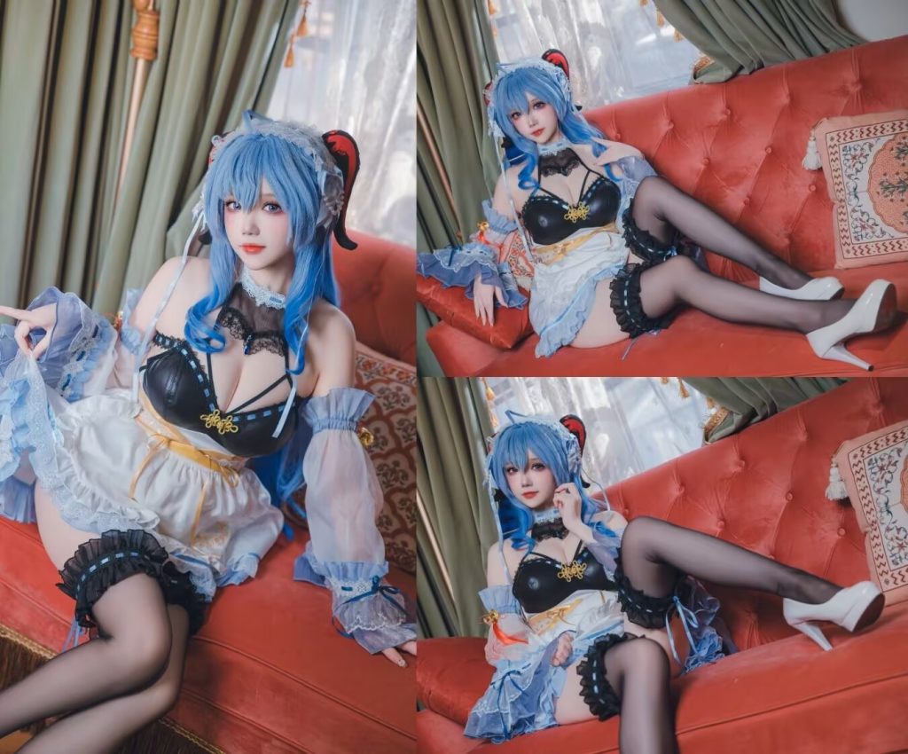图片[1]-雪晴Astra-原神 甘雨女仆 [31P1V-763MB]-桃雾阁